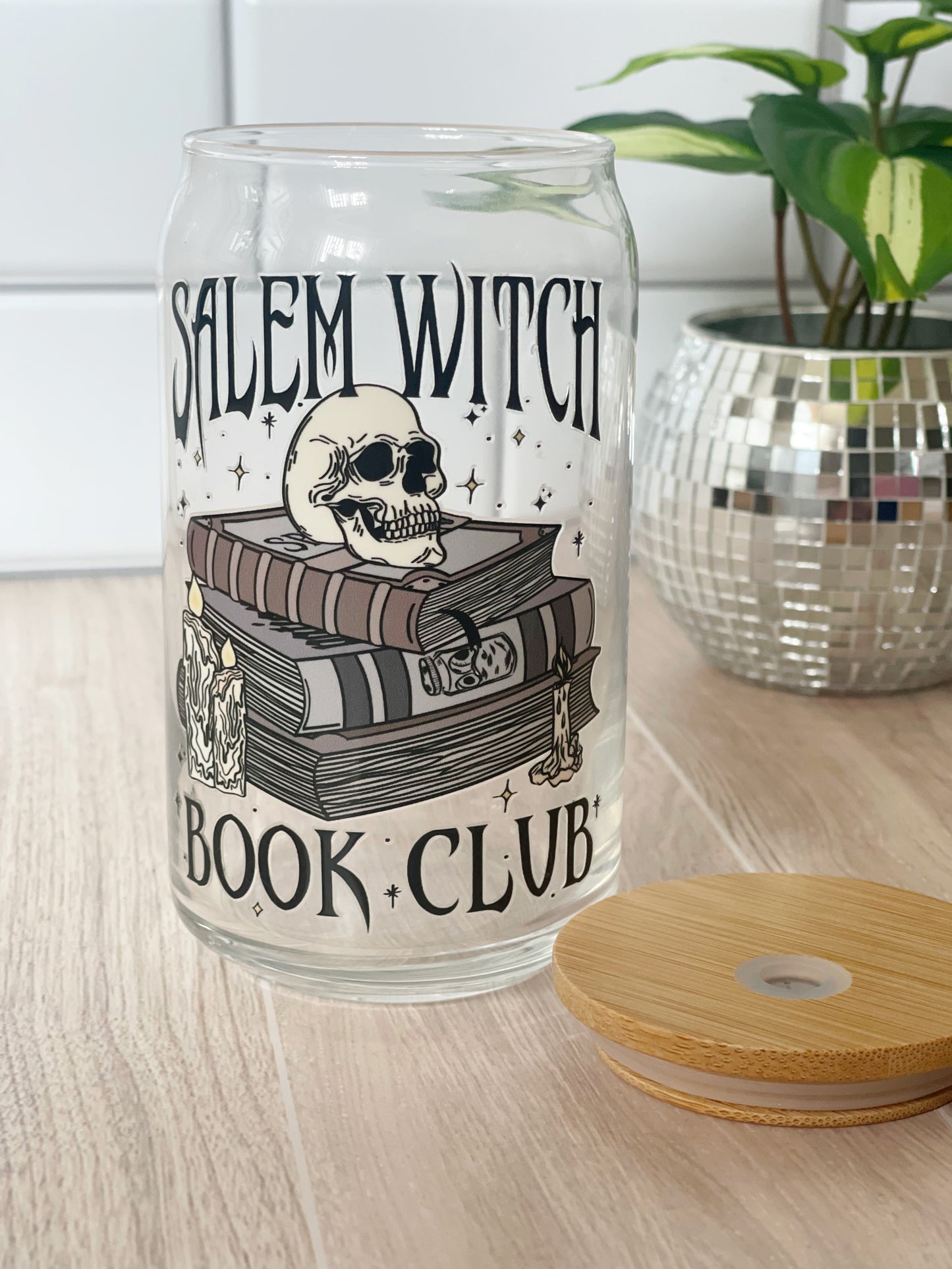 Salem Witch Book Club Glass Cup