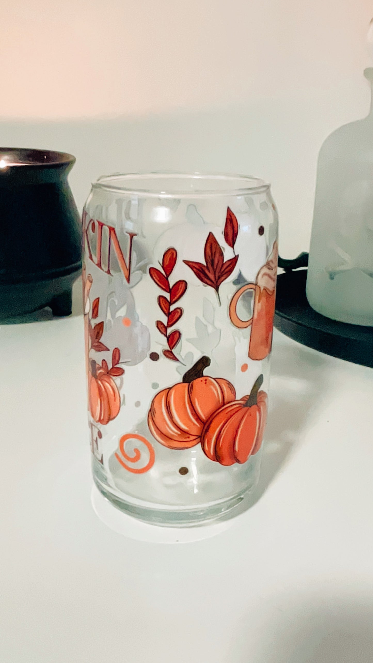 Pumpkin Spice Glass Cup
