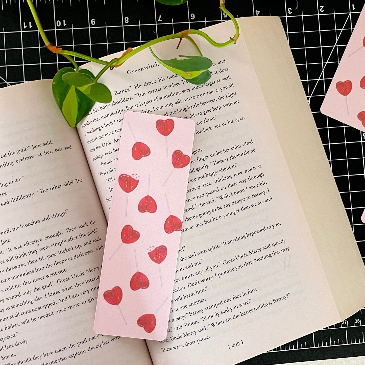 Broken candy hearted bookmark