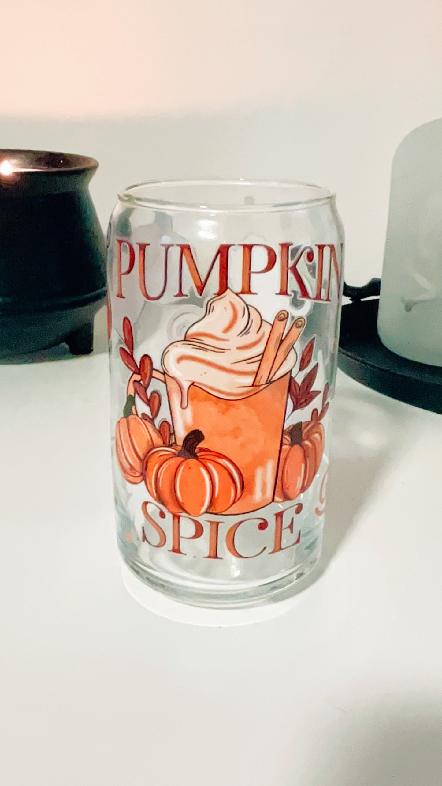 Pumpkin Spice Glass Cup