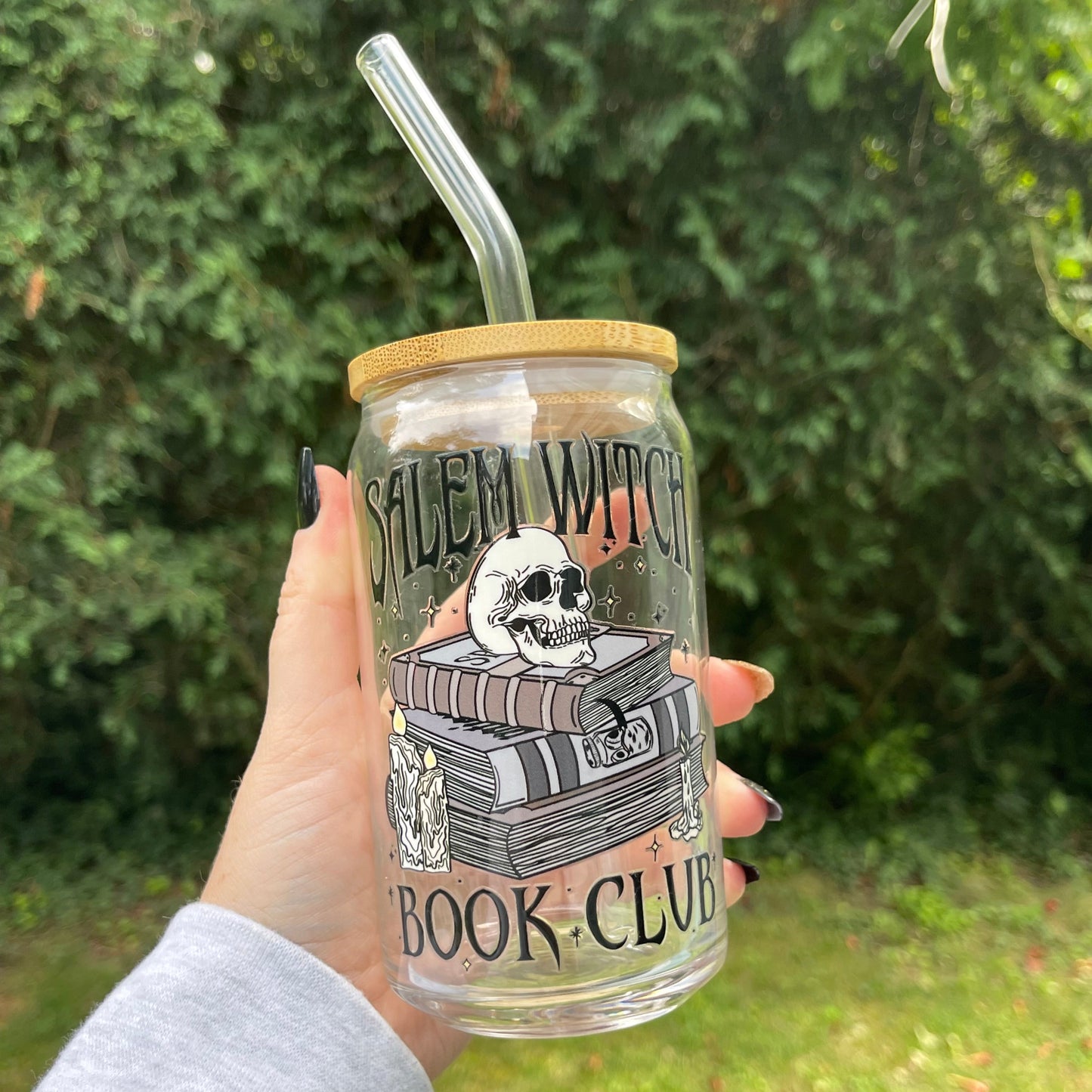 Salem Witch Book Club Glass Cup