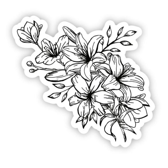 Black and white floral