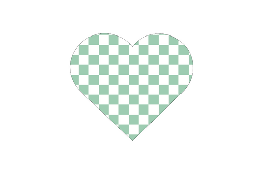 Green Checkerboard Heart