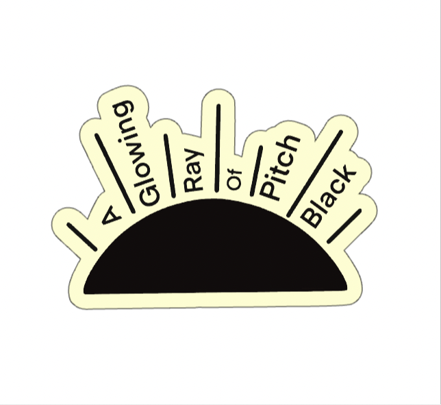 A glowing ray of pitch black