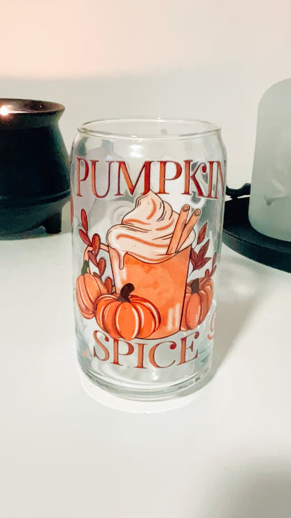 Pumpkin Spice Glass Cup