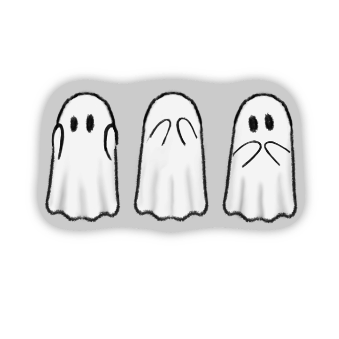 Ghost hear no evil Vinyl sticker