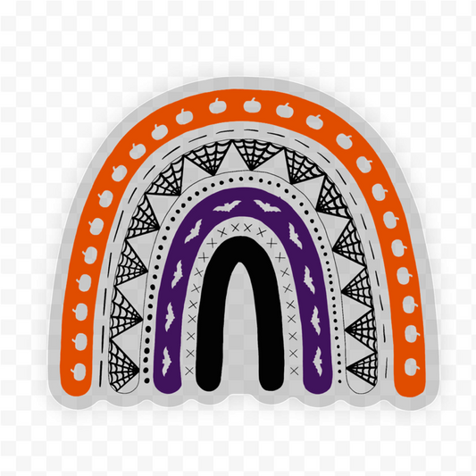 Spooky Halloween Rainbow Clear Vinyl Sticker
